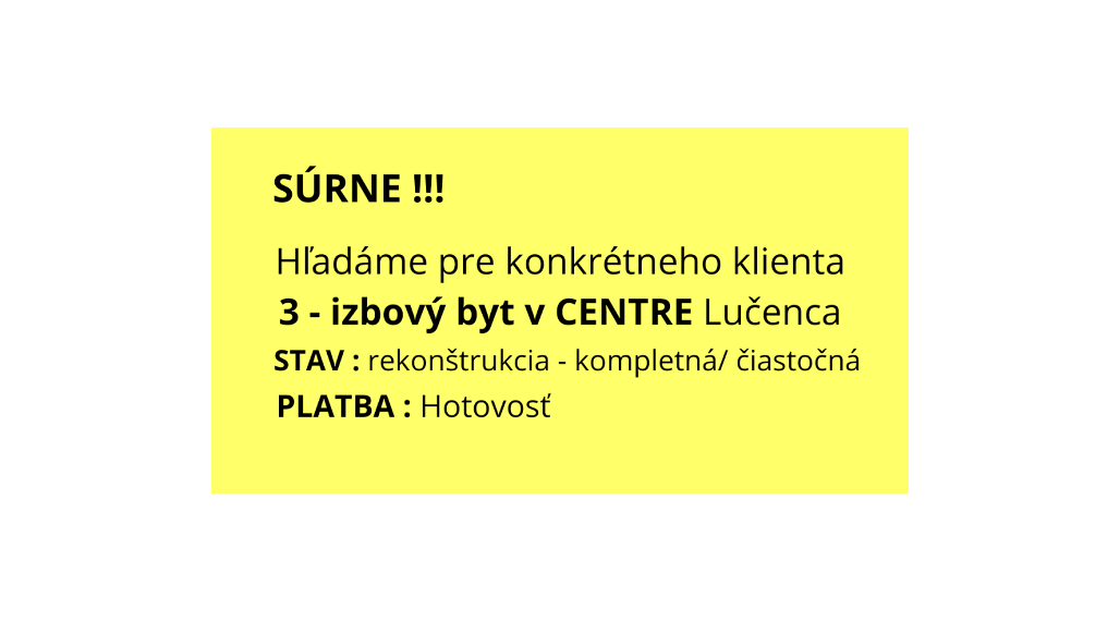 LUČENEC - CENTRUM -3-izbový byt -  kompletná rekonštrukcia - KÚPA