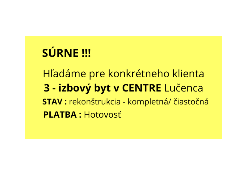LUČENEC - CENTRUM -3-izbový byt -  kompletná rekonštrukcia - KÚPA